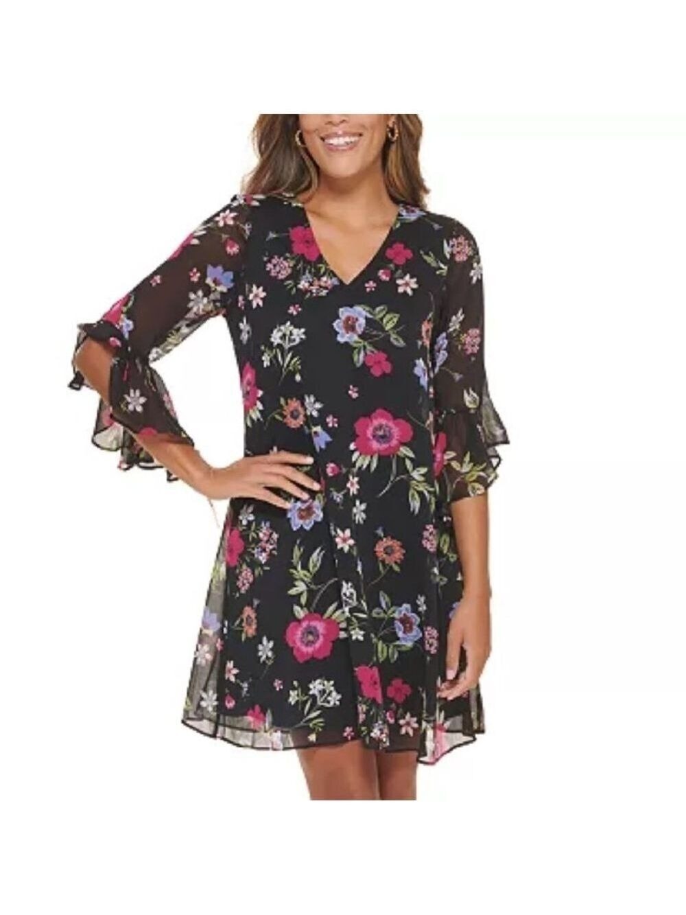 Chiffon floral dress from Calvin Klein
